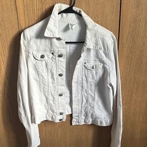 H and M White Jean Jacket